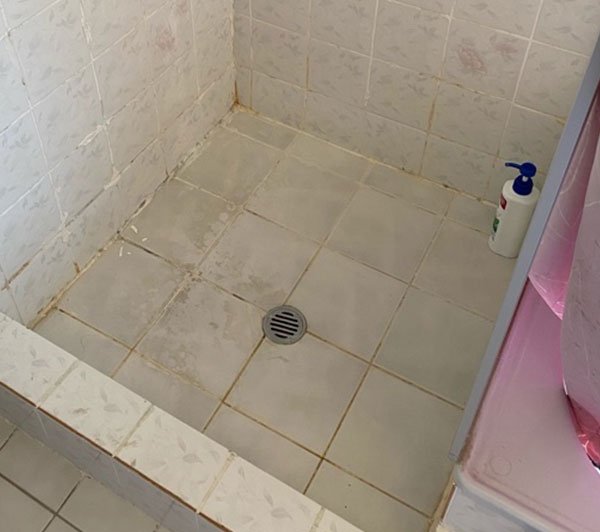 Shower Regrouting TransformationShower Regrouting Transformation Before