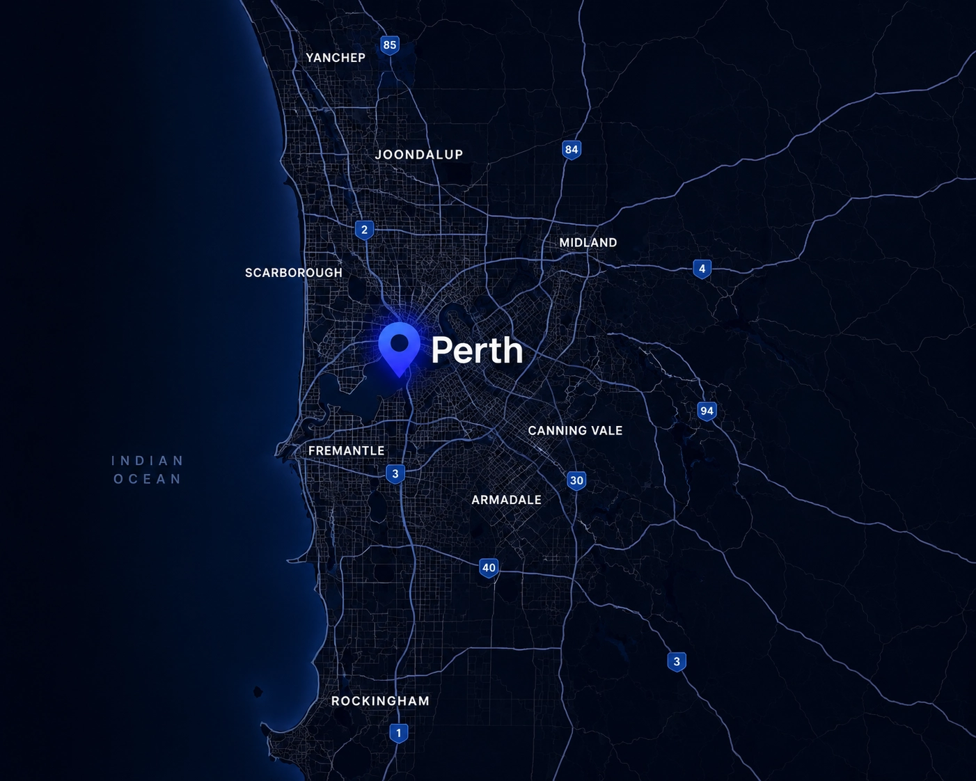 Perth Grouting Service Map - PSR
